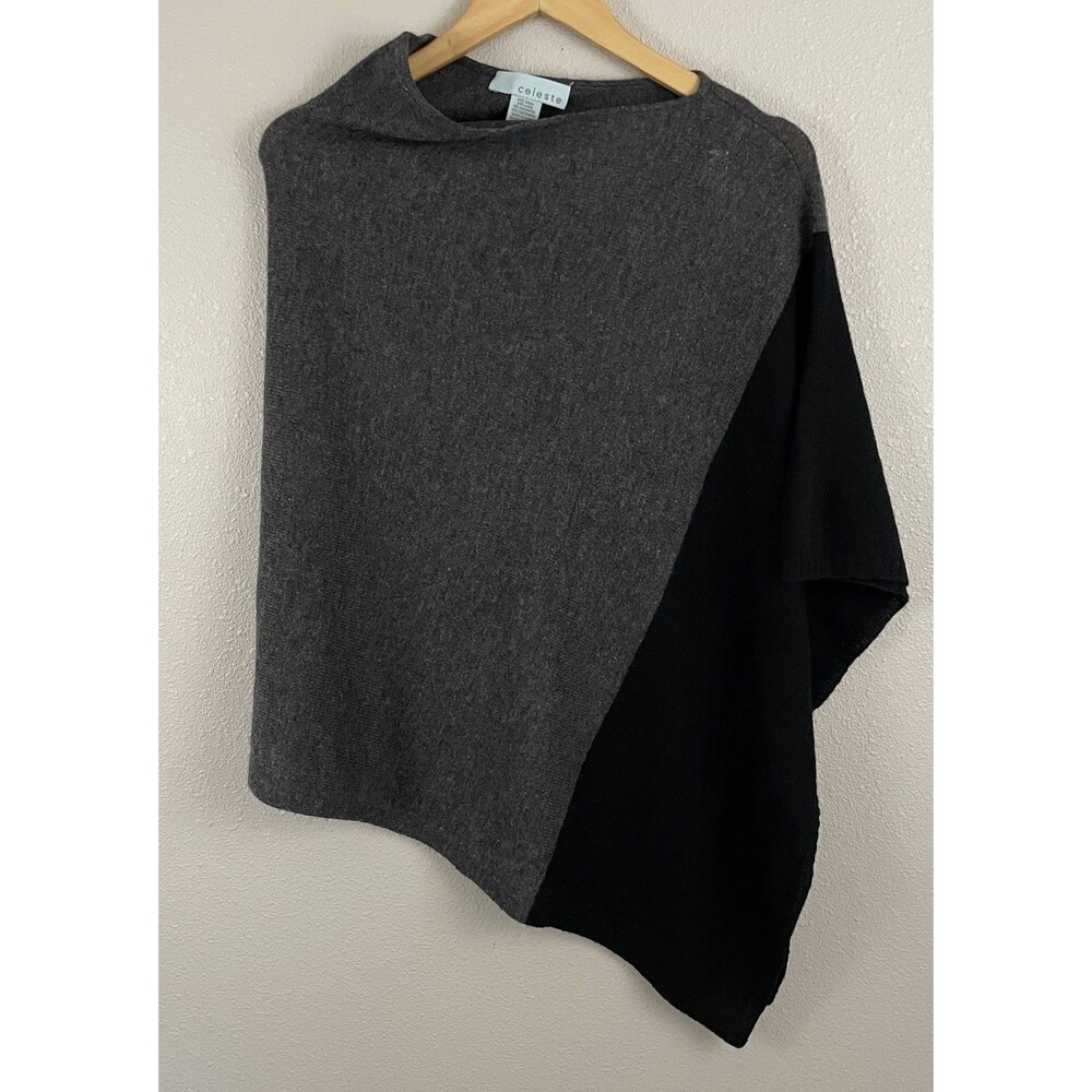 Celeste Womens One Size Wool Cashmere Blend Poncho One Size